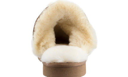 Comfort me UGG Australian Made High Fur Trim Scuffs, Slippers are Made with Australian Shearling for Men & Women, Chestnut Colour 5