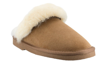 Comfort me UGG Australian Made High Fur Trim Scuffs, Slippers are Made with Australian Shearling for Men & Women, Chestnut Colour 9