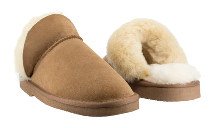 Comfort me UGG Australian Made High Fur Trim Scuffs, Slippers are Made with Australian Shearling for Men & Women, Chestnut Colour 3