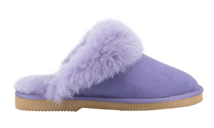 Comfort me UGG Australian Made High Fur Trim Scuffs, Slippers are Made with Australian Shearling for Men & Women, Lilac Colour 3