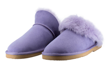 Comfort me UGG Australian Made High Fur Trim Scuffs, Slippers are Made with Australian Shearling for Men & Women, Lilac Colour 12