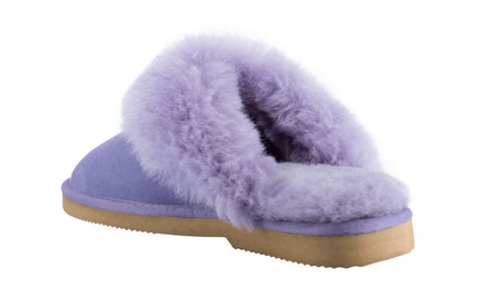Comfort me UGG Australian Made High Fur Trim Scuffs, Slippers are Made with Australian Shearling for Men & Women, Lilac Colour 7