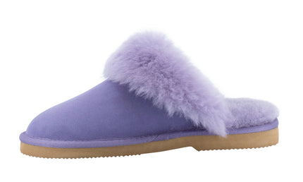 Comfort me UGG Australian Made High Fur Trim Scuffs, Slippers are Made with Australian Shearling for Men & Women, Lilac Colour 9