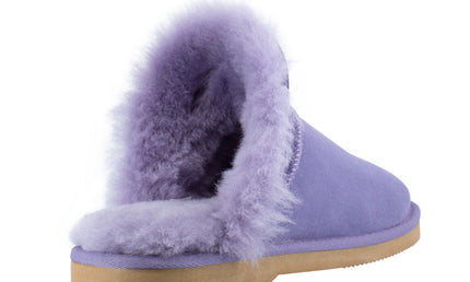 Comfort me UGG Australian Made High Fur Trim Scuffs, Slippers are Made with Australian Shearling for Men & Women, Lilac Colour 5