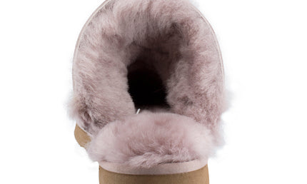 Comfort me UGG Australian Made High Fur Trim Scuffs, Slippers are Made with Australian Shearling for Men & Women, Pink Colour 5