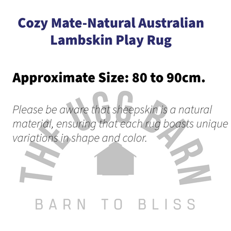 Cozy Mate-Size Chart Natural Australian Lambskin Play Rug