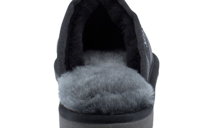 Comfort me UGG Australian Made Classic NAPPA Leather Scuffs, Slippers are Made with Australian Sheepskin for Men & Women, Black Colour 4