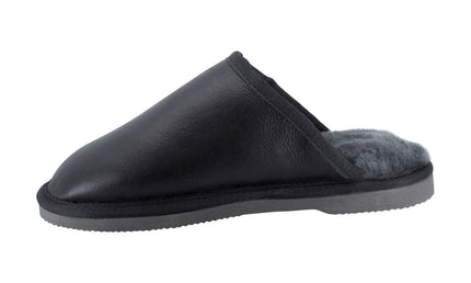 Comfort me UGG Australian Made Classic NAPPA Leather Scuffs, Slippers are Made with Australian Sheepskin for Men & Women, Black Colour 6