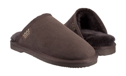 Comfort me UGG Australian Made Classic Scuffs, Slippers are Made with Australian Sheepskin for Men & Women, Chocolate Colour 2