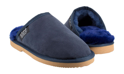 Comfort me UGG Australian Made Classic Scuffs, Slippers are Made with Australian Sheepskin for Men & Women, Navy Colour 2