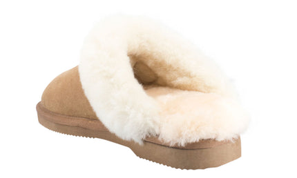 Comfort me UGG Australian Made Fur Trim Scuffs, Slippers are Made with Australian Sheepskin for Men & Women, Chestnut Colour 5