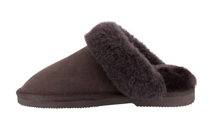 Comfort me UGG Australian Made Fur Trim Scuffs, Slippers are Made with Australian Sheepskin for Men & Women, Chocolate Colour 6