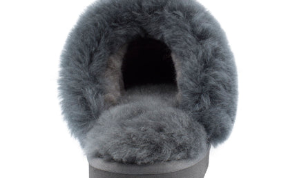 Comfort me UGG Australian Made Fur Trim Scuffs, Slippers are Made with Australian Sheepskin for Men & Women, Grey Colour 4