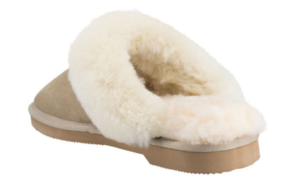 Comfort me UGG Australian Made Fur Trim Scuffs, Slippers are Made with Australian Sheepskin for Men & Women, Sand Colour 5