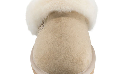Comfort me UGG Australian Made Fur Trim Scuffs, Slippers are Made with Australian Sheepskin for Men & Women, Sand Colour 8