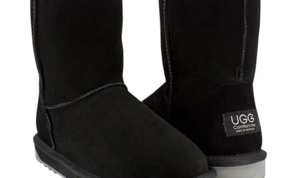 Comfort me UGG Australian Made Mid Classic Boots are Made with Australian Sheepskin for Men & Women, Black Colour 2