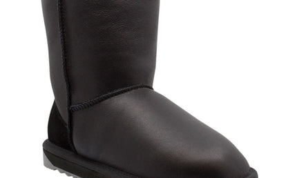 Comfort me UGG Australian Made Mid Classic NAPPA Leather Boots are Made with Australian Sheepskin for Men & Women, Black Colour 9