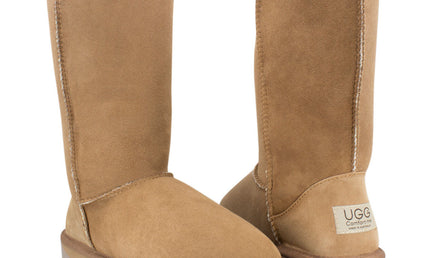 Comfort me UGG Australian Made Tall Classic Boots are Made with Australian Sheepskin for Men & Women, Chestnut Colour 2