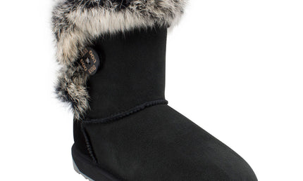 Comfort me UGG Australian Made Designer Fur Trim Boots are Made with Australian Sheepskin for Women, Black Colour 10