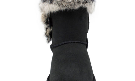 Comfort me UGG Australian Made Designer Fur Trim Boots are Made with Australian Sheepskin for Women, Black Colour 9