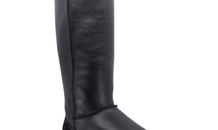 Comfort me UGG Australian Made NAPPA Knee High Classic Fashion Boots are Made with Australian Sheepskin for Women, Black Leather 8