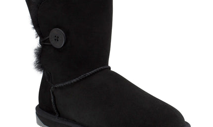 Comfort me UGG Australian Made Mid Button Boots are Made with Australian Sheepskin for Men & Women, Black Colour 9