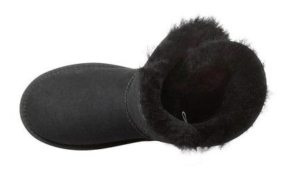 Comfort me UGG Australian Made Mini Button Boots are Made with Australian Sheepskin for Men & Women, Black Colour 12