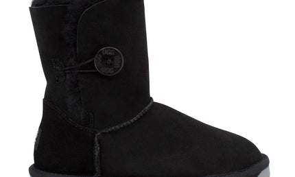 Comfort me UGG Australian Made Mid Button Boots are Made with Australian Sheepskin for Men & Women, Black Colour 1