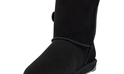 Comfort me UGG Australian Made Mid Button Boots are Made with Australian Sheepskin for Men & Women, Black Colour 8