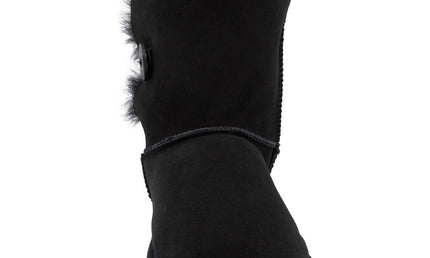 Comfort me UGG Australian Made Mid Button Boots are Made with Australian Sheepskin for Men & Women, Black Colour 10