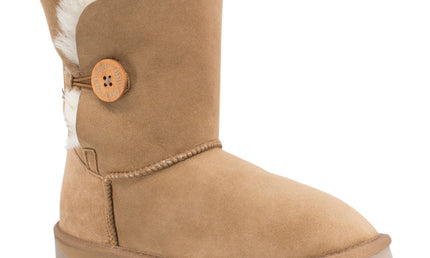 Comfort me UGG Australian Made Mid Button Boots are Made with Australian Sheepskin for Men & Women, Chestnut Colour 11