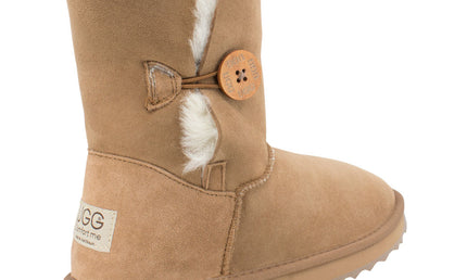 Comfort me UGG Australian Made Mid Button Boots are Made with Australian Sheepskin for Men & Women, Chestnut Colour 4