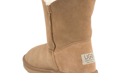 Comfort me UGG Australian Made Mid Button Boots are Made with Australian Sheepskin for Men & Women, Chestnut Colour 6