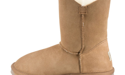 Comfort me UGG Australian Made Mid Button Boots are Made with Australian Sheepskin for Men & Women, Chestnut Colour 7