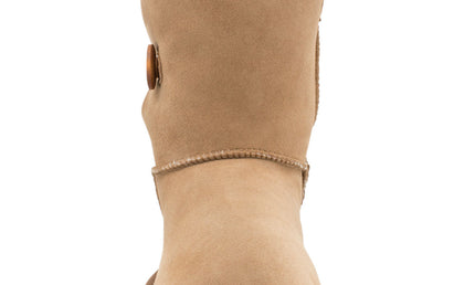 Comfort me UGG Australian Made Mid Button Boots are Made with Australian Sheepskin for Men & Women, Chestnut Colour 9