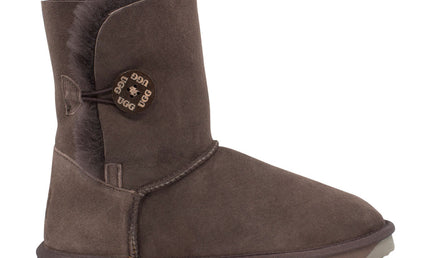 Comfort me UGG Australian Made Mid Button Boots are Made with Australian Sheepskin for Men & Women, Chocolate Colour 1