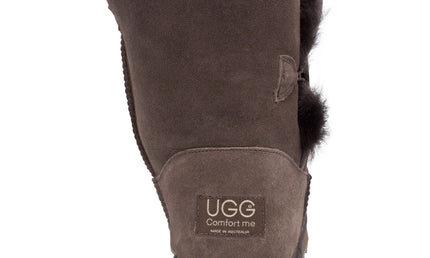 Comfort me UGG Australian Made Mid Button Boots are Made with Australian Sheepskin for Men & Women, Chocolate Colour 5
