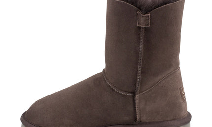 Comfort me UGG Australian Made Mid Button Boots are Made with Australian Sheepskin for Men & Women, Chocolate Colour 7