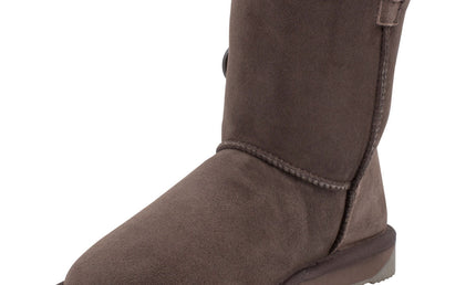 Comfort me UGG Australian Made Mid Button Boots are Made with Australian Sheepskin for Men & Women, Chocolate Colour 9
