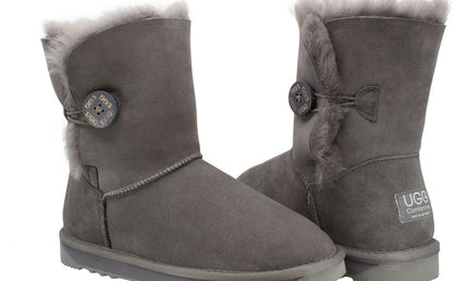 Comfort me UGG Australian Made Mid Button Boots are Made with Australian Sheepskin for Men & Women, Grey Colour 2
