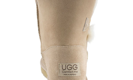 Comfort me UGG Australian Made Mid Button Boots are Made with Australian Sheepskin for Men & Women, Sand Colour 5