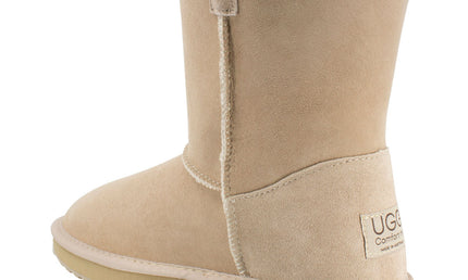 Comfort me UGG Australian Made Mid Button Boots are Made with Australian Sheepskin for Men & Women, Sand Colour 6
