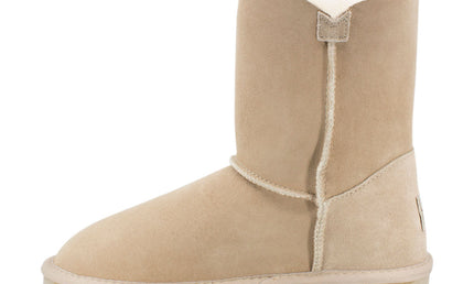 Comfort me UGG Australian Made Mid Button Boots are Made with Australian Sheepskin for Men & Women, Sand Colour 7