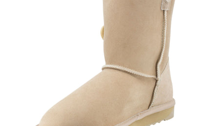 Comfort me UGG Australian Made Mid Button Boots are Made with Australian Sheepskin for Men & Women, Sand Colour 8