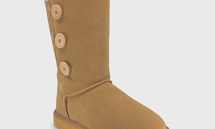UGG Roughland® Water-Resistant Leather Suede Sheepskin Wool Tall Three Button Boots