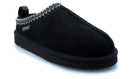 UGG Roughland® Tassie Leather Suede Wool Moccasin Slippers