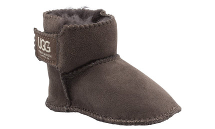 Comfort me UGG Australian Made Baby Gripper Booties are Made with Australian Sheepskin for Babies, Chocolate Colour 2