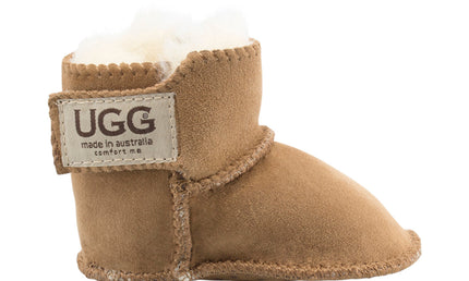 Comfort me UGG Australian Made Baby Gripper Booties are Made with Australian Sheepskin for Babies, Chestnut Colour 1