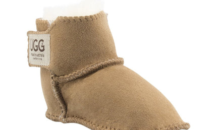 Comfort me UGG Australian Made Baby Gripper Booties are Made with Australian Sheepskin for Babies, Chestnut Colour 2