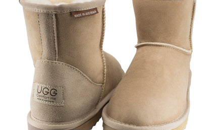 Comfort me UGG Australian Made Mini Classic Boots are Made with Australian Sheepskin for Men & Women, Sand Colour -9